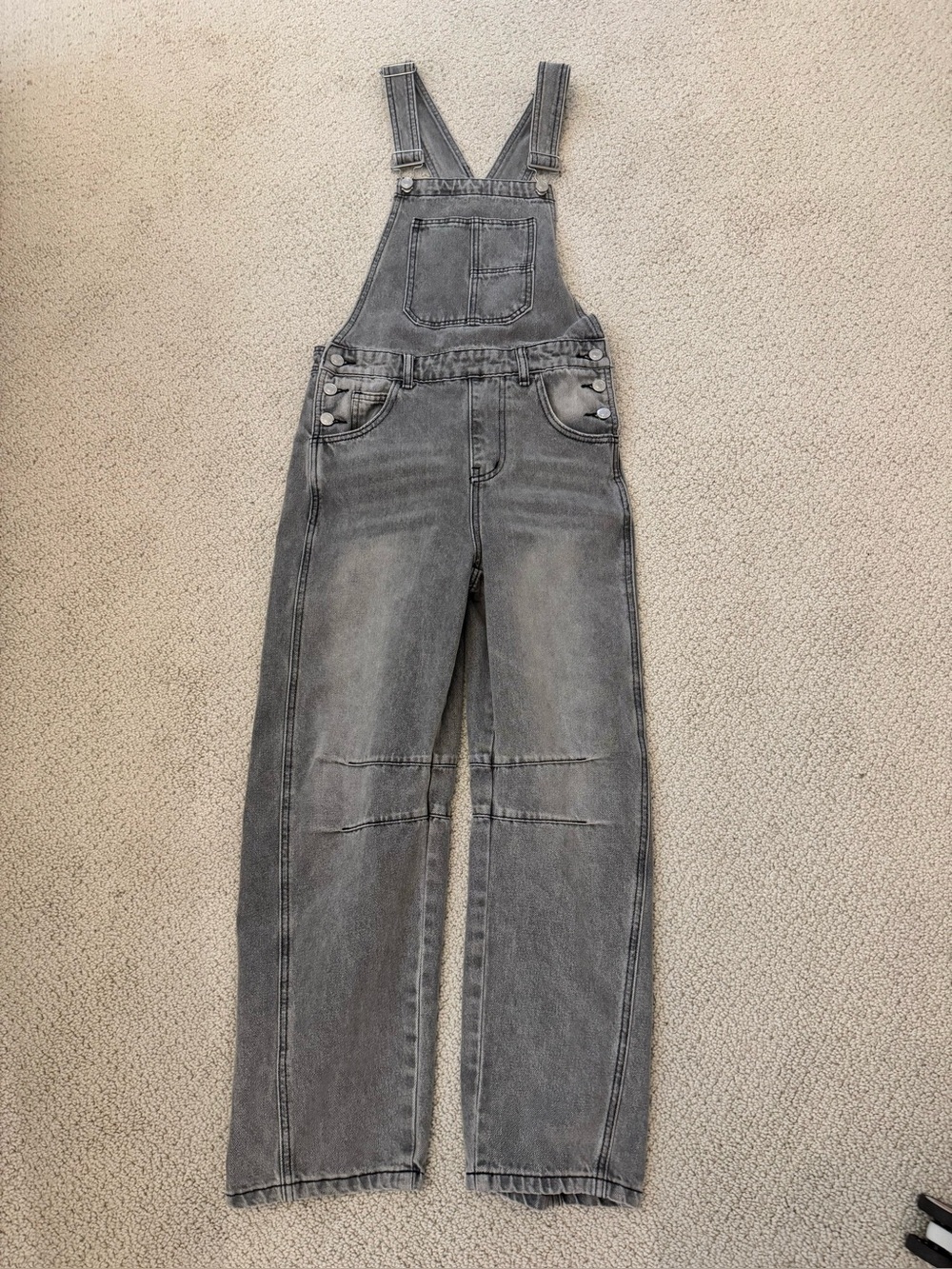Aaron and amber Grey Denim Overalls size small- like new!